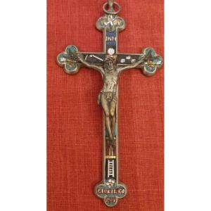 Croix De La Passion En Bronze Argenté