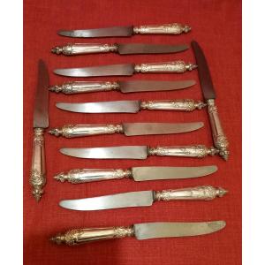 12 Knives With Silver Handles Hallmarked Minerva