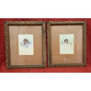 Pair Of Frames With Magnificent Photographs Under Glass