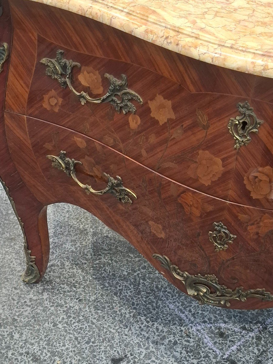 Louis XV Style Chest Of Drawers In Marquetry -photo-4