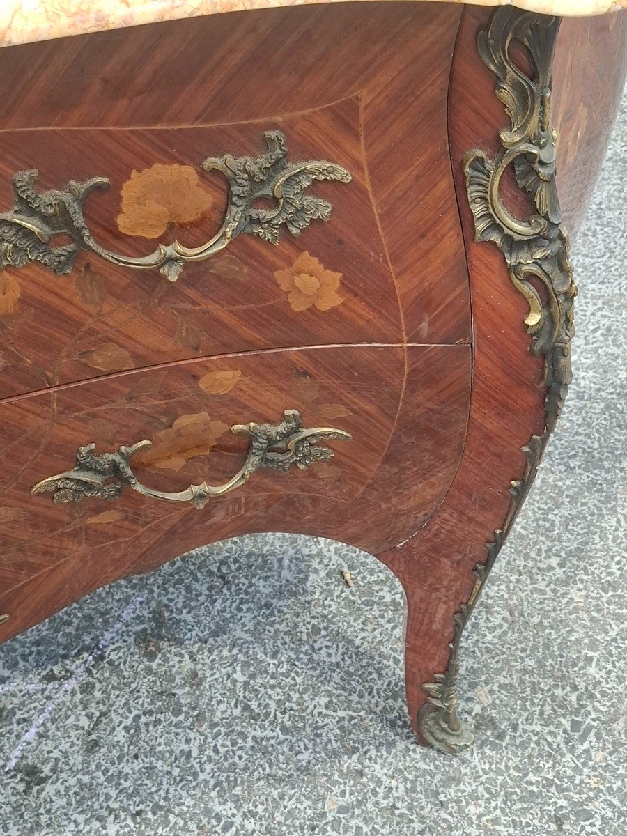 Louis XV Style Chest Of Drawers In Marquetry -photo-1