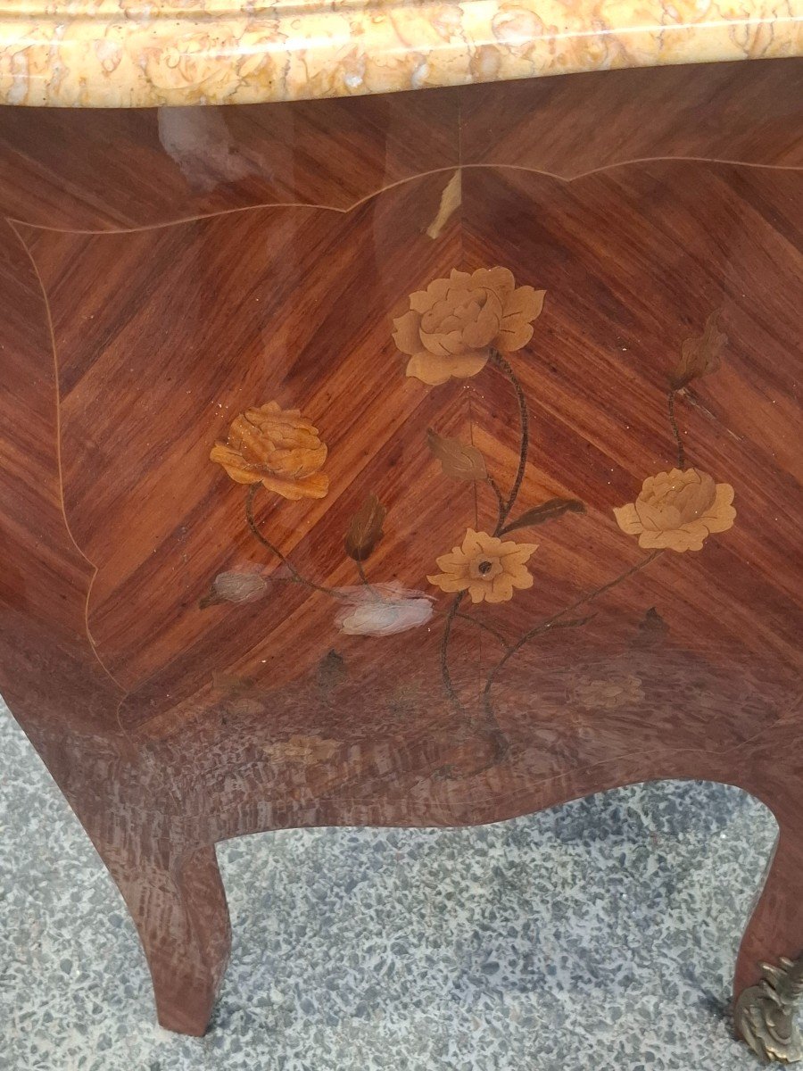 Louis XV Style Chest Of Drawers In Marquetry -photo-3