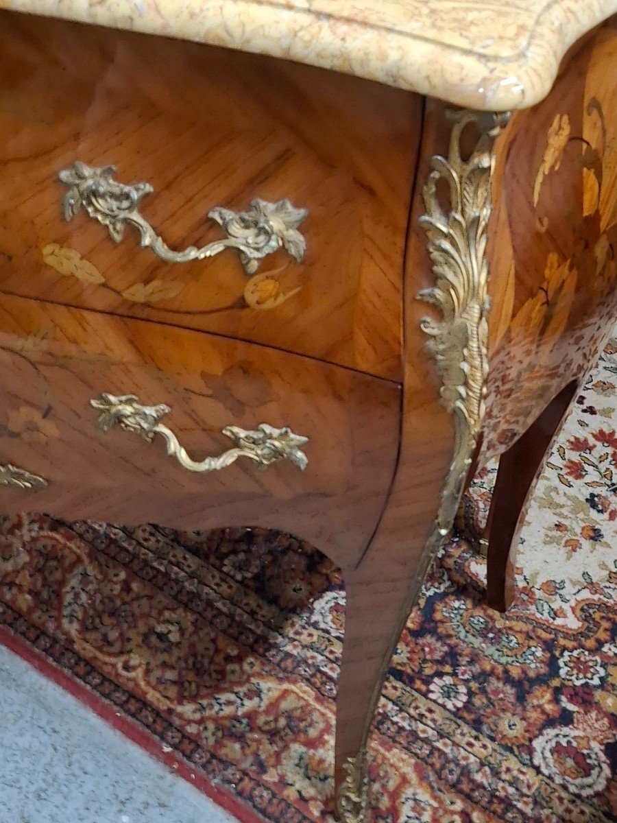 Louis XV Style Chest Of Drawers In Marquetry -photo-3