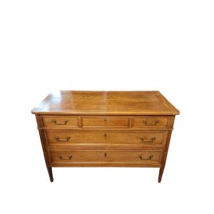 Louis XVI Style Chest Of Drawers In Walnut 