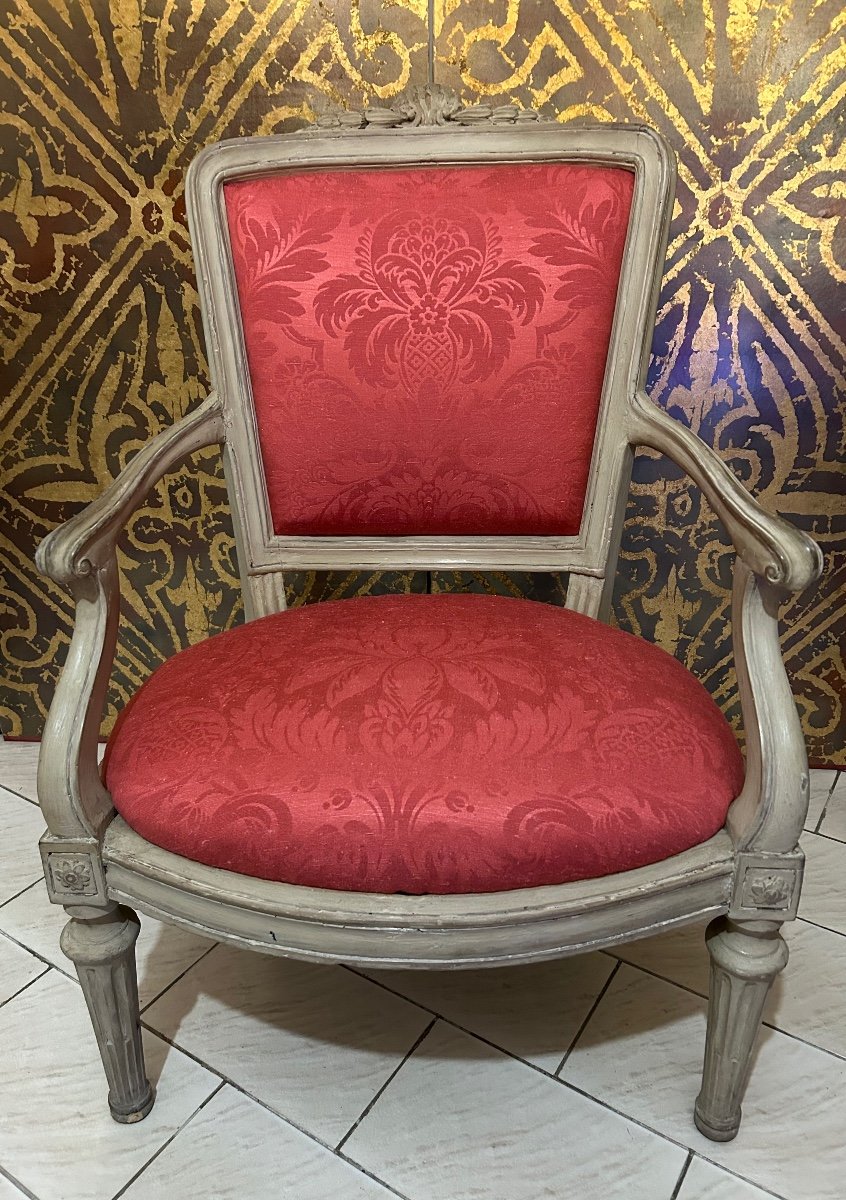 Fauteuil D’époque Louis XV à Châssis, Italien -photo-2