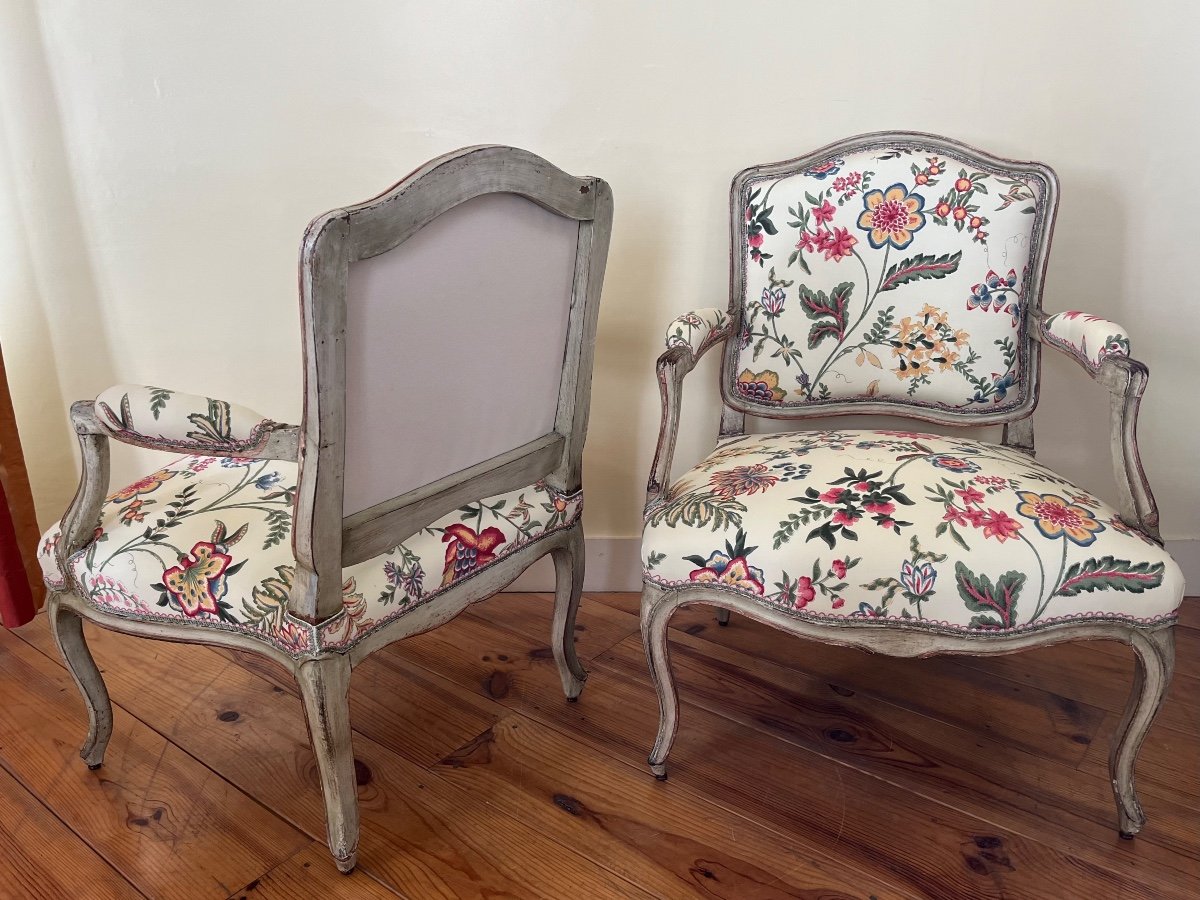 Paire De Fauteuils D’époque Louis XV-photo-3