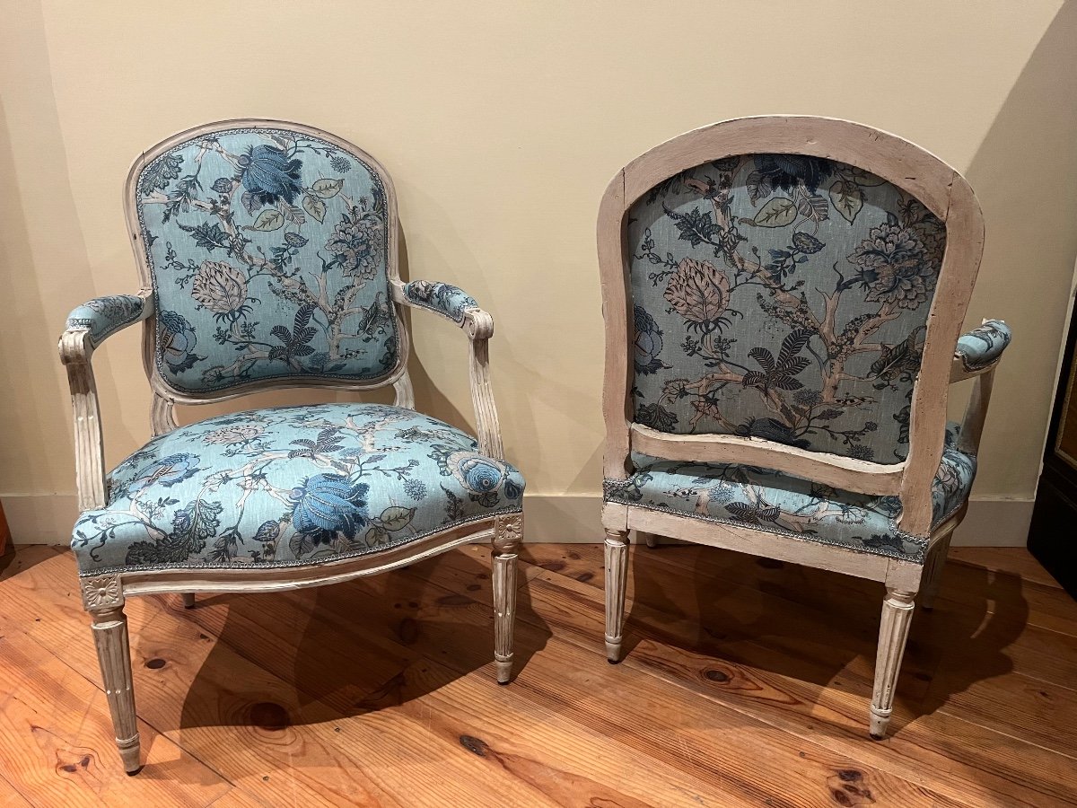 Pair Of Louis XVI / Transitional Period Armchairs -photo-2