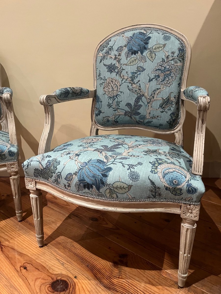 Pair Of Louis XVI / Transitional Period Armchairs -photo-4