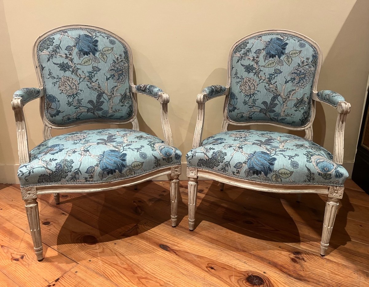 Pair Of Louis XVI / Transitional Period Armchairs 