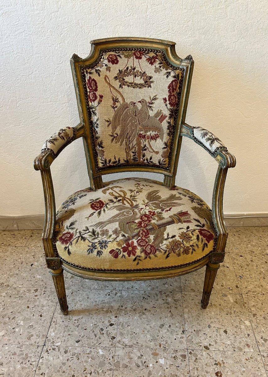 6 Louis XVI Period Armchairs Stamped Jbb Demay-photo-2