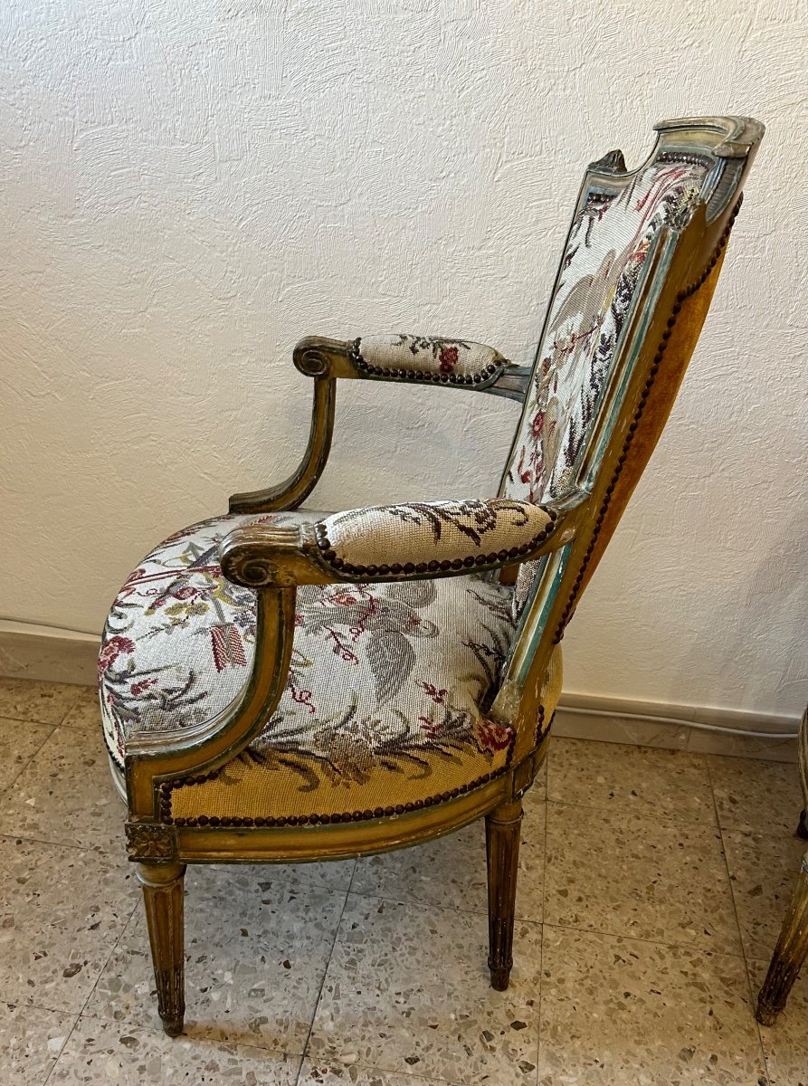 6 Louis XVI Period Armchairs Stamped Jbb Demay-photo-6