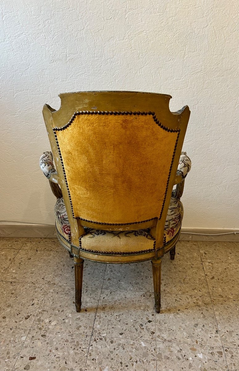 6 Louis XVI Period Armchairs Stamped Jbb Demay-photo-7