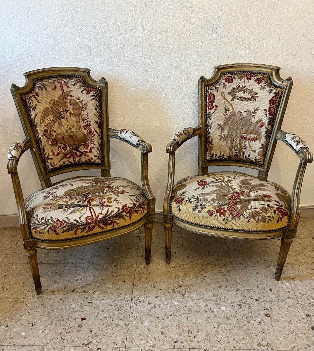 6 Louis XVI Period Armchairs Stamped Jbb Demay-photo-8