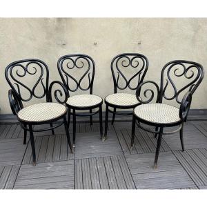 "thonet" Two Armchairs And Two Bentwood Chairs