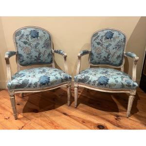 Pair Of Louis XVI / Transitional Period Armchairs 