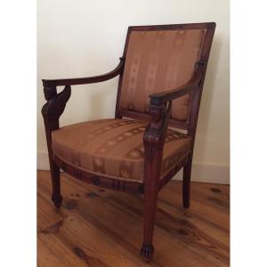 Empire Style Mahogany Armchair