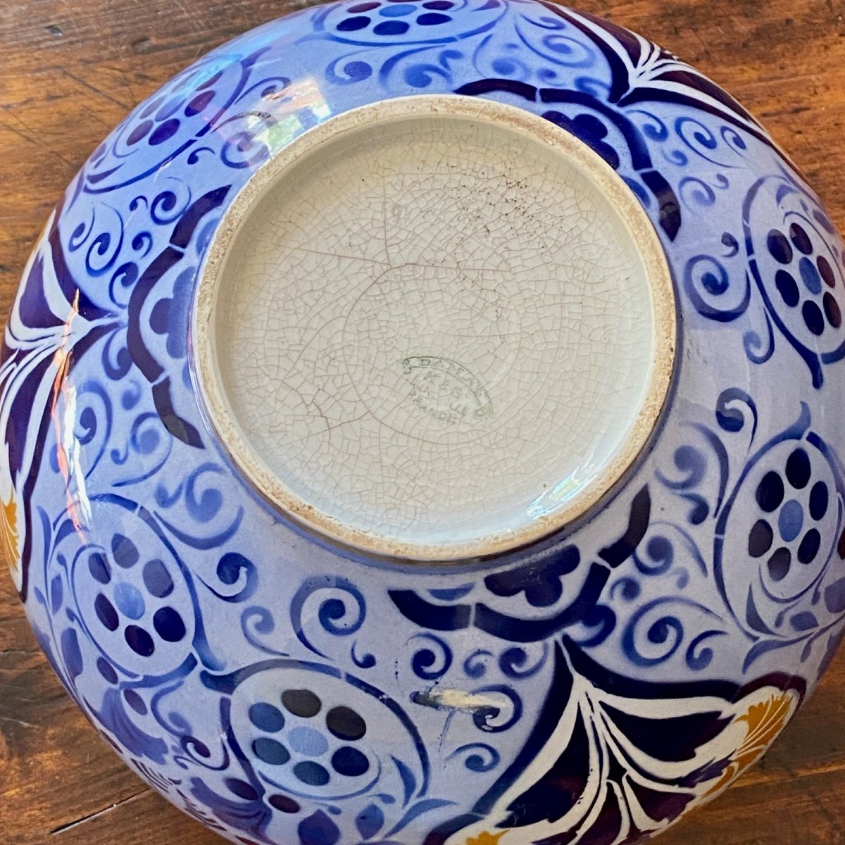 Keller & Guerin, Lunéville Cachepot,  Damas Pattern-photo-3