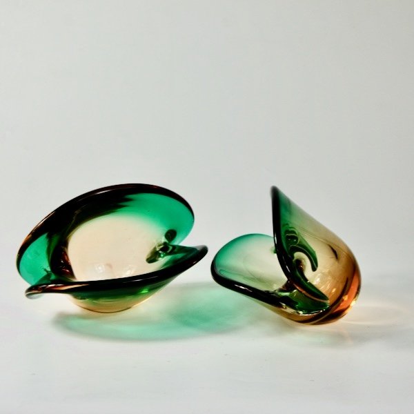 Murano Clam-shaped Vases By Archimede Seguso-photo-3