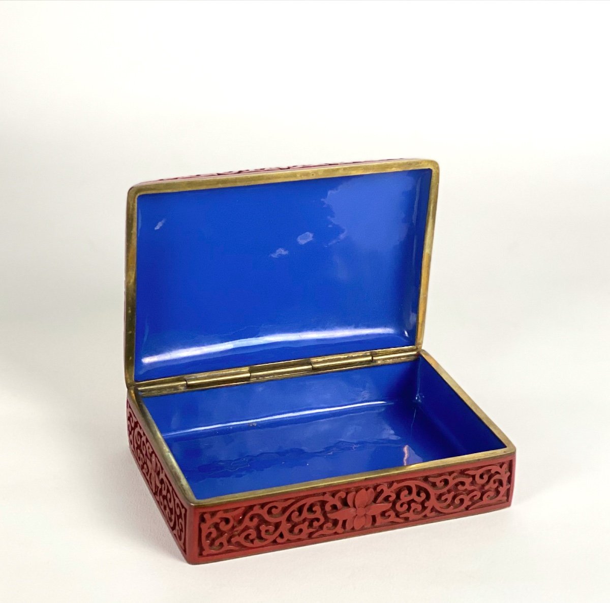 Chinese Cinnabar Lacquer Box Early 20th Century-photo-2