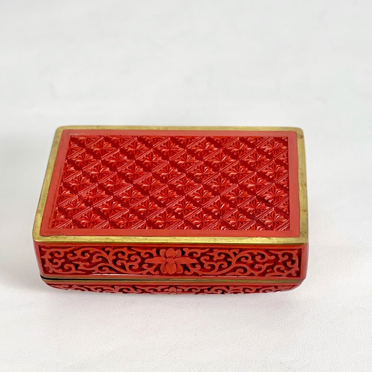 Chinese Cinnabar Lacquer Box Early 20th Century-photo-2