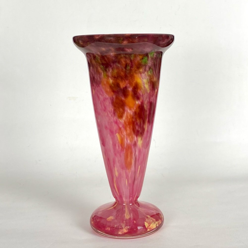 Charles Schneider Vase Pâte De Verre Art Déco Vers 1925-photo-1