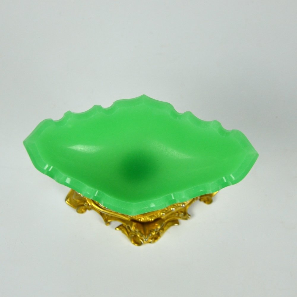 Opaline Ring Dish With Gilt Bronze Mount Circa 1850-photo-4