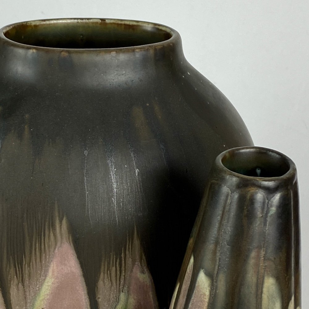 Gilbert Métenier : Duo Of Art Deco Stoneware Vases-photo-4