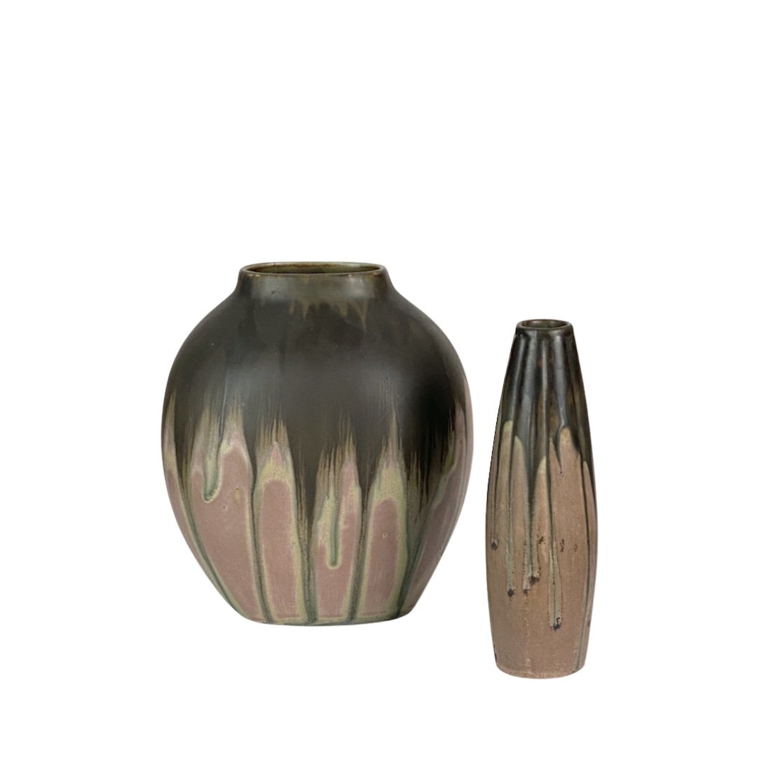 Gilbert Métenier : Duo Of Art Deco Stoneware Vases-photo-2