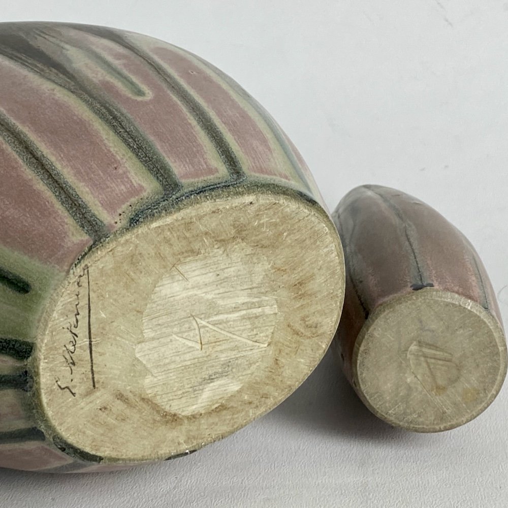 Gilbert Métenier : Duo Of Art Deco Stoneware Vases-photo-2