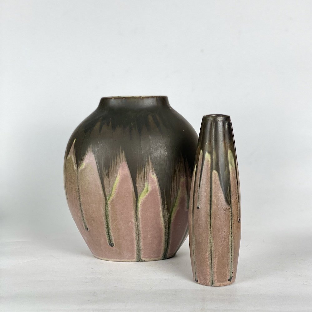 Gilbert Métenier : Duo Of Art Deco Stoneware Vases-photo-3