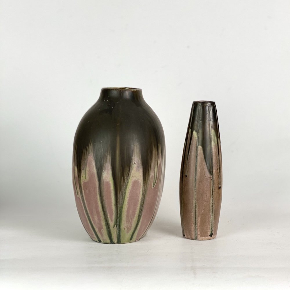 Gilbert Métenier : Duo Of Art Deco Stoneware Vases-photo-1