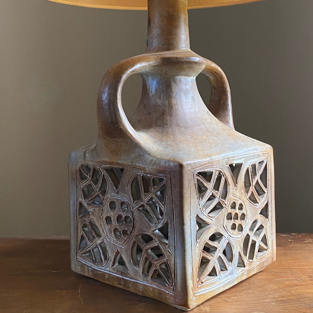 Agnes Escala Stoneware Floor Lamp, Mid Century Design-photo-4