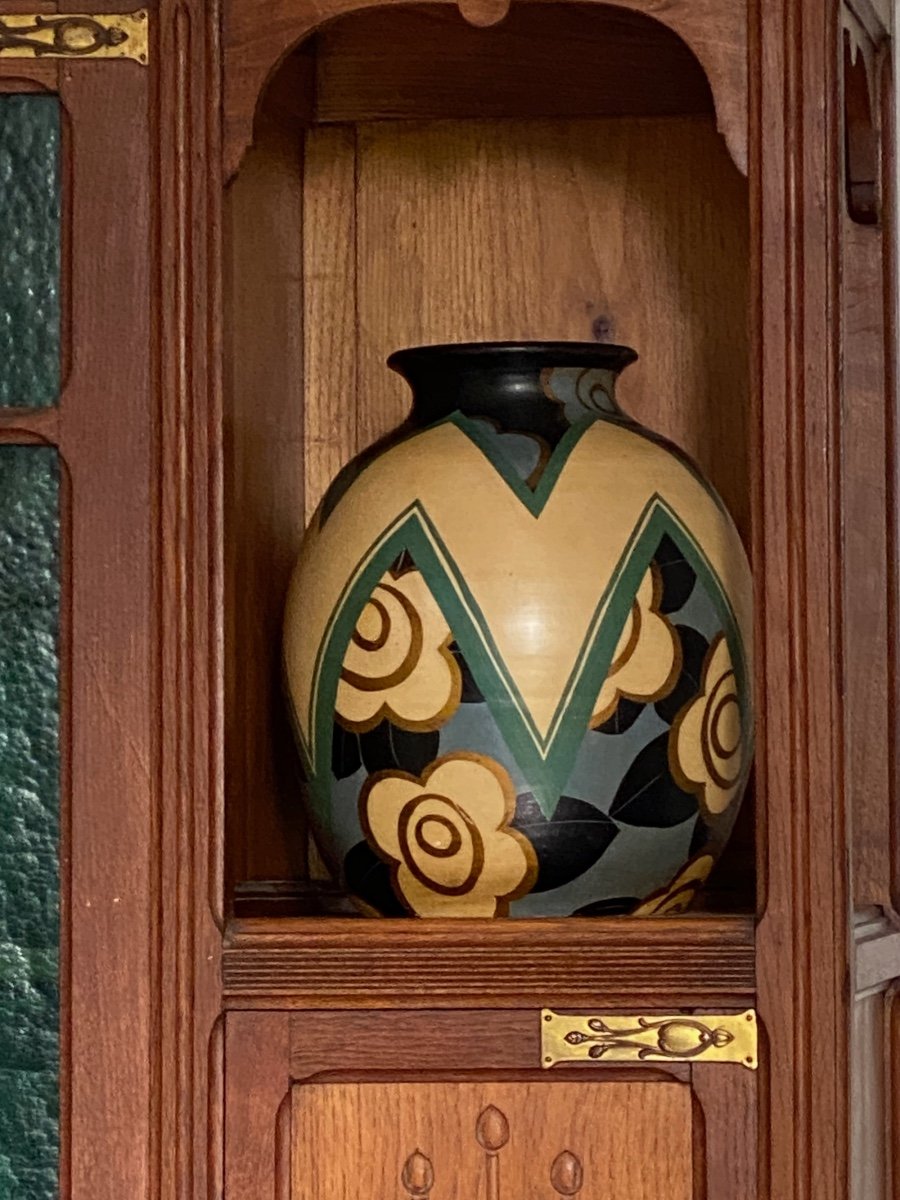 Grand Vase Art Déco de Louis Giraud, Vallauris Vers 1930