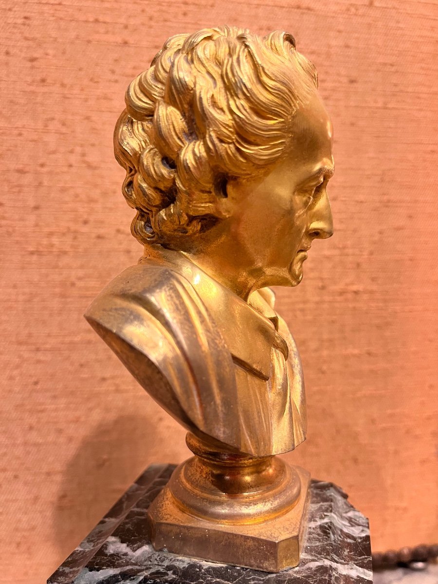 Gilt Bronze Bust Of Goethe. 19th.-photo-4