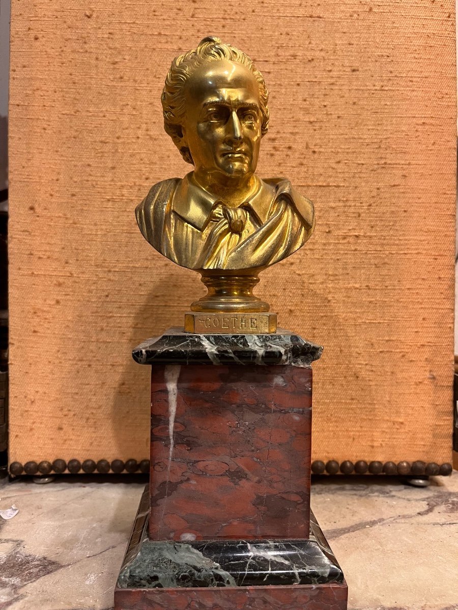 Gilt Bronze Bust Of Goethe. 19th.