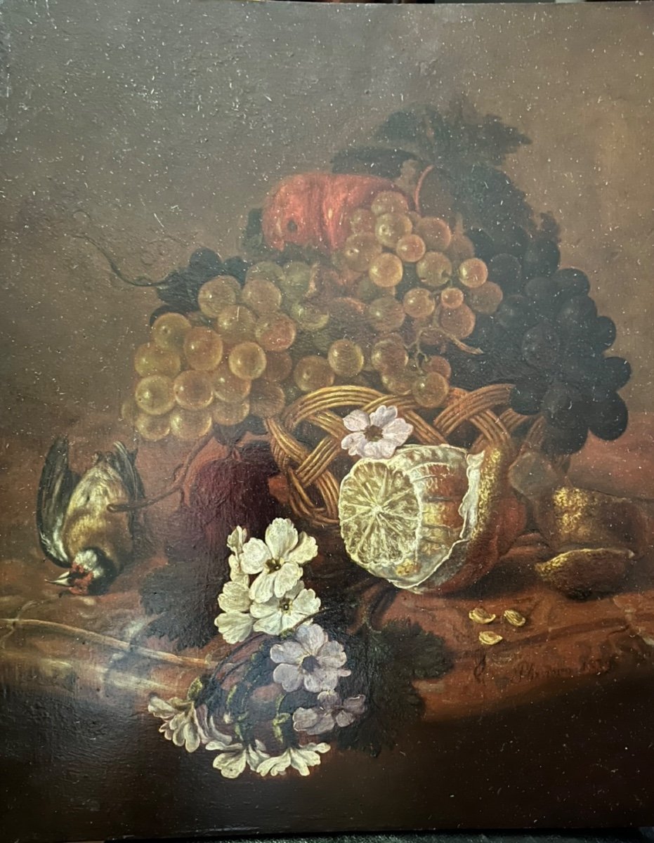 Belle Nature Morte, Huile Sur Bois, XIX éme Dans Le Goût Du XVII Eme