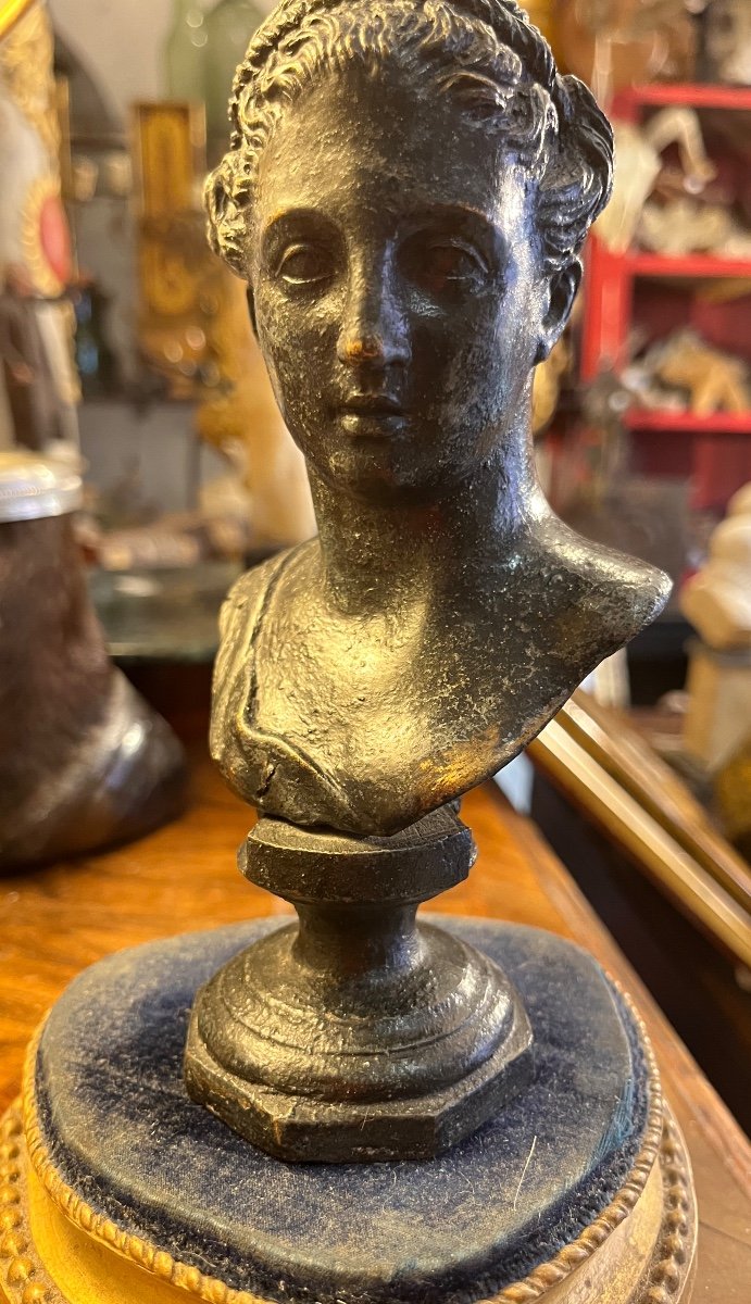 Bronze Bust Of A Young Man In The Antique Style. 19th Century.