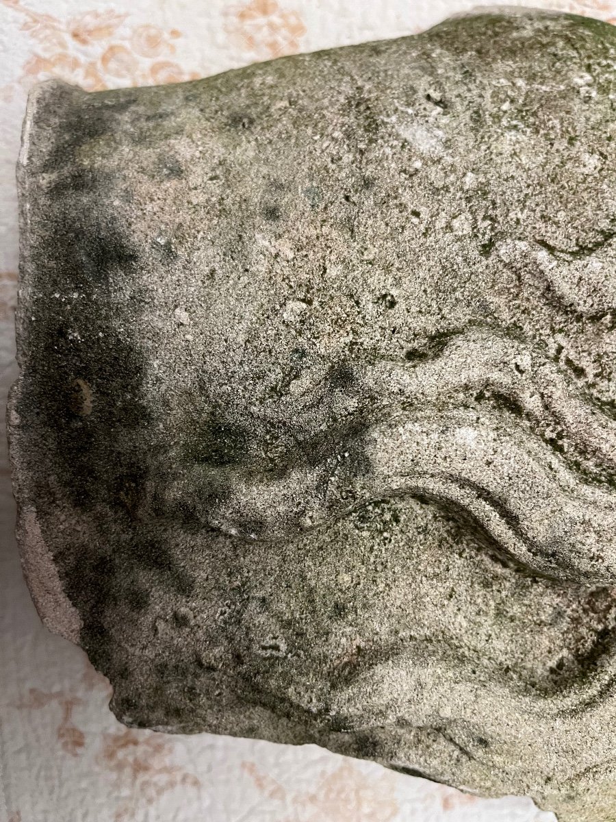 Stone Bust Element, With Locks Of Hair. XV/xvi Century -photo-4