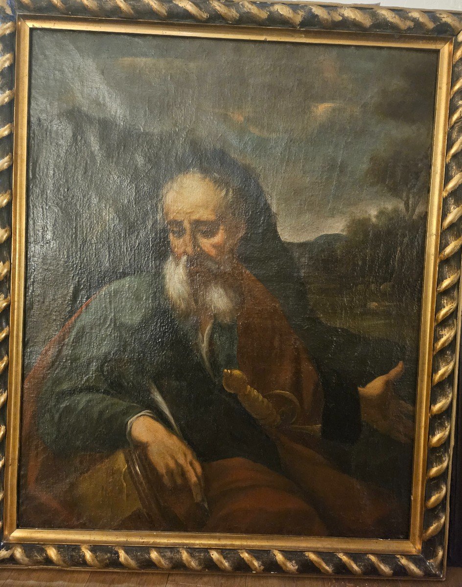 Large Oil On Canvas, St Paul, In A Landscape With His Sword, 17th Century.