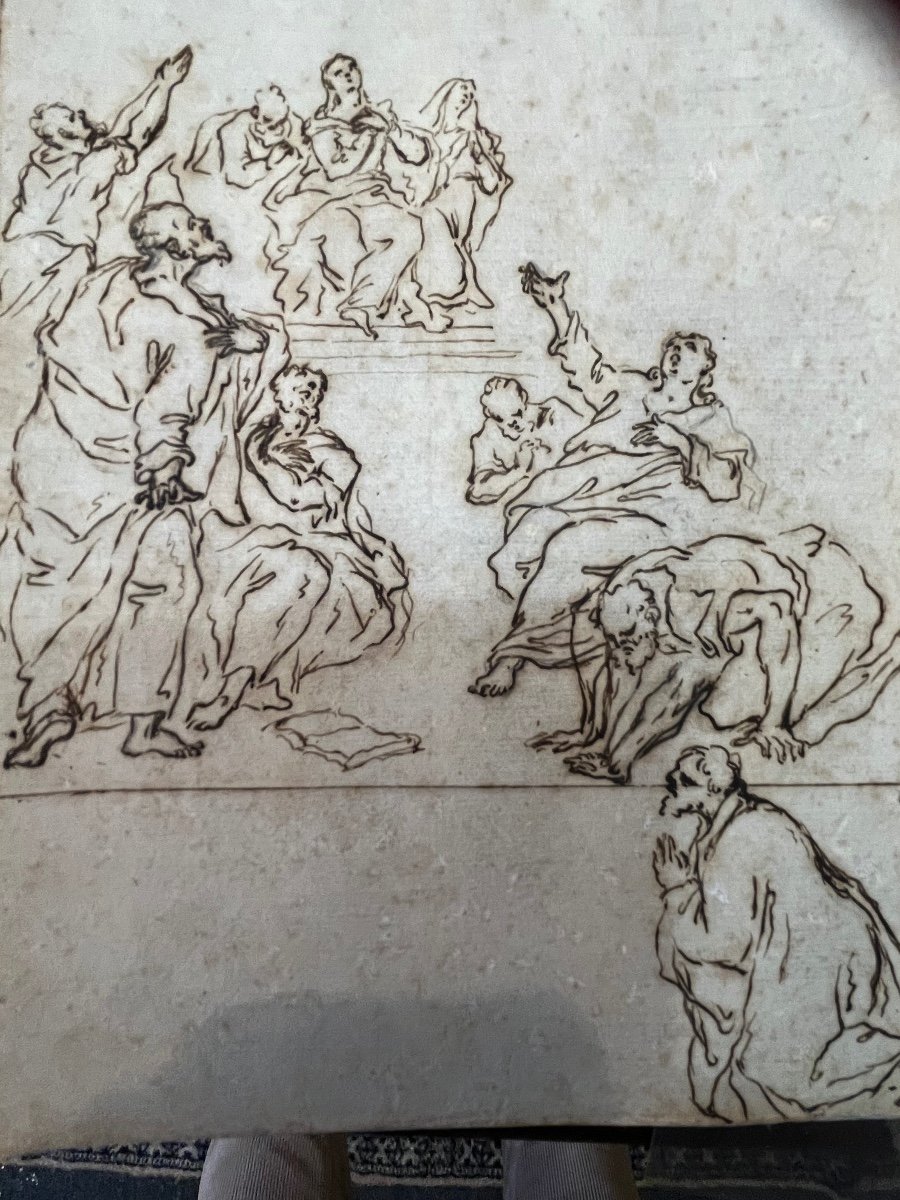 Beautiful Italian Drawing From The 17th Century. Pen..-photo-2