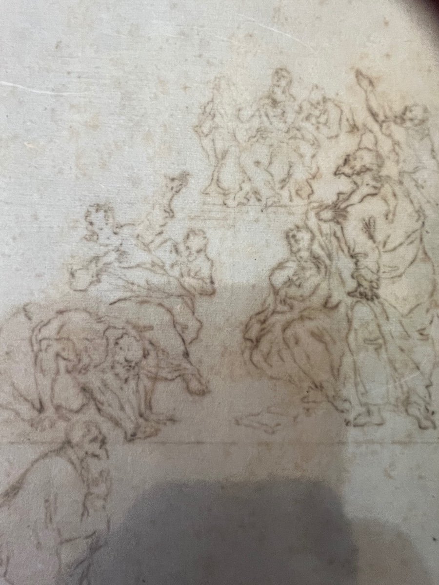 Beautiful Italian Drawing From The 17th Century. Pen..-photo-4