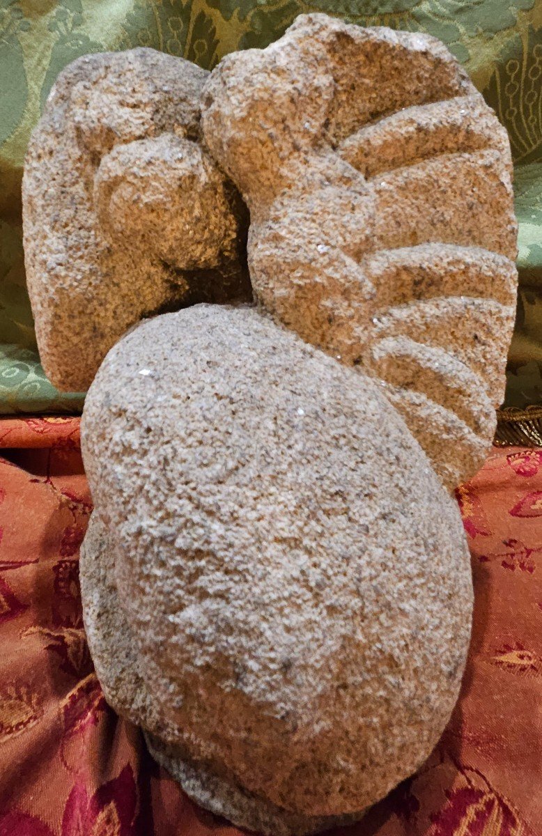 Interesting Bust Of An Angel In Sculpted Stone, 16th Century.-photo-1