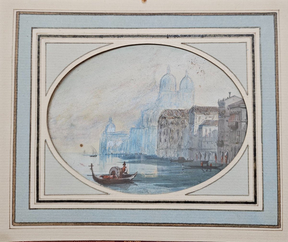 Very Pretty Little Gouache, View Of Venice, By Ciceri.