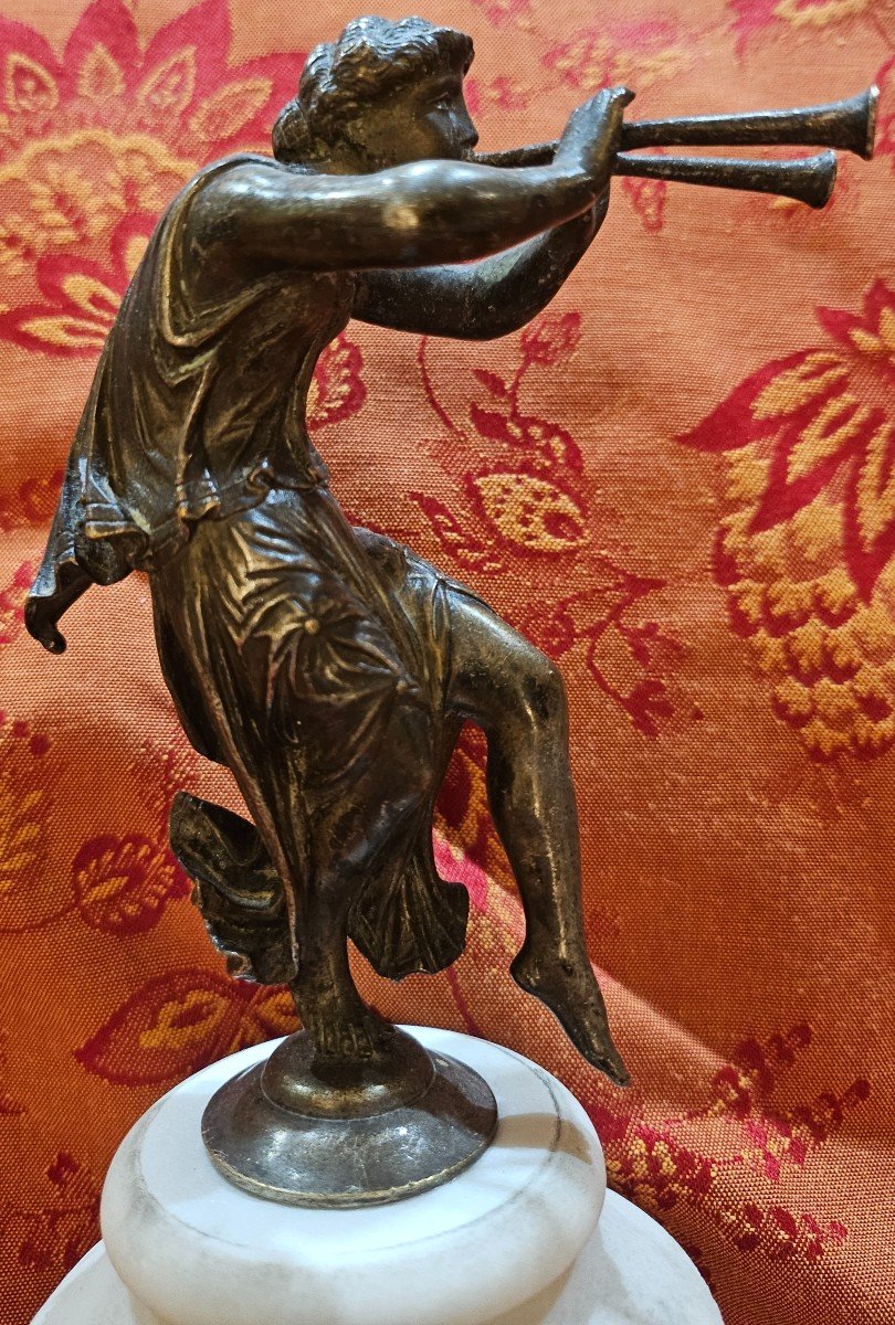 Belle Statuette En Bronze, Euterpe, Jouant de l 'aulos. XIX S, Grand Tour.