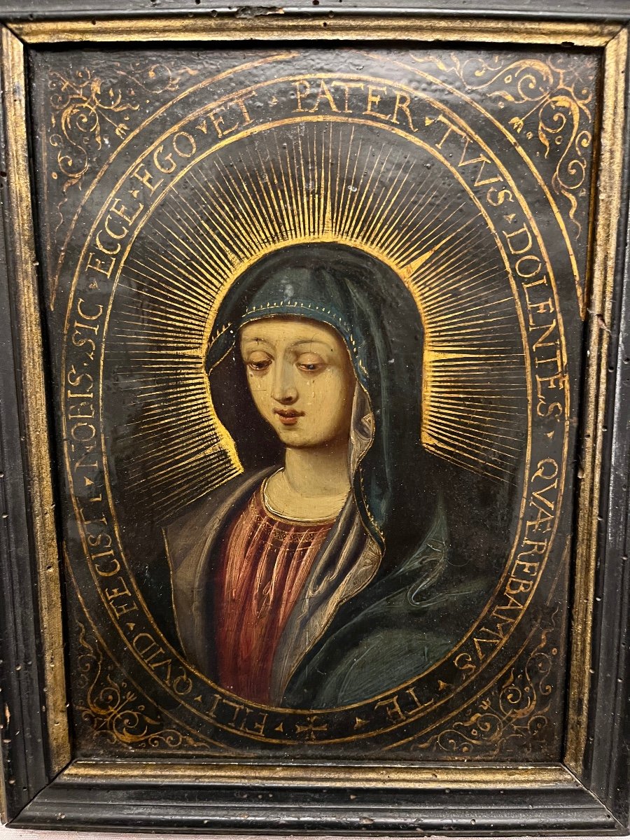 Rare Paire De Peintures Religieuses Sur Cuivre, XVII éme Siècle, Italie.-photo-2