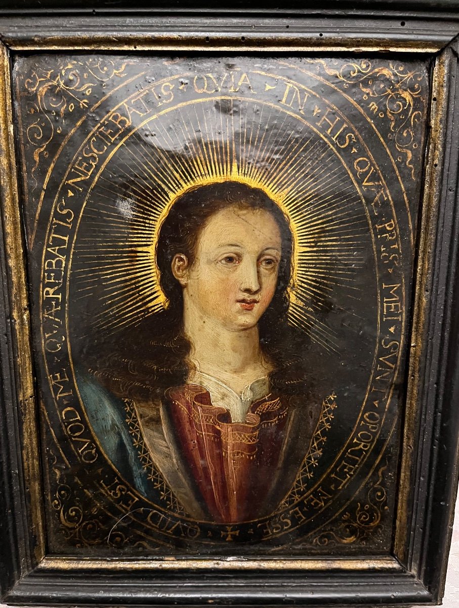 Rare Paire De Peintures Religieuses Sur Cuivre, XVII éme Siècle, Italie.-photo-3