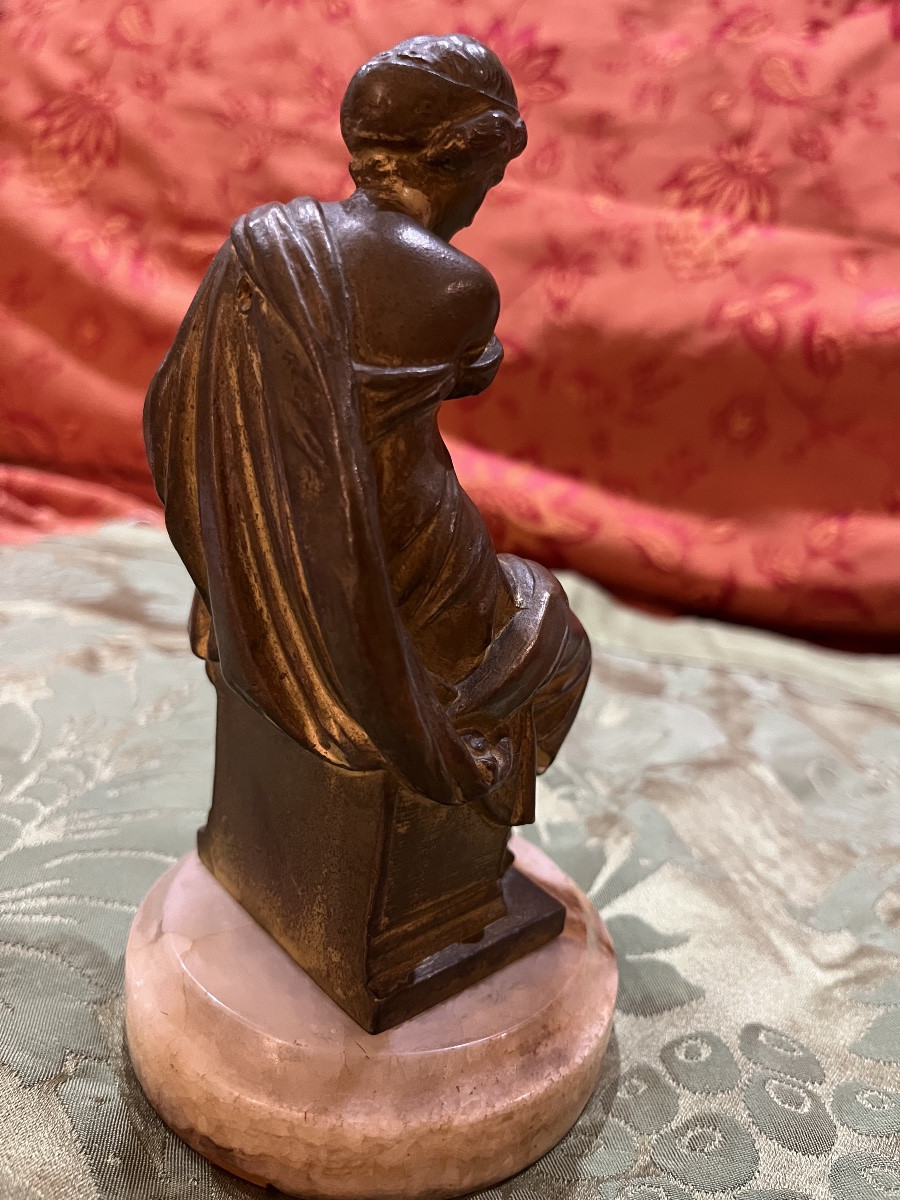 Bronze Statuette Representing A Lute Player, 19th Century -photo-4