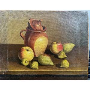 Still Life With Fruit And Pottery 