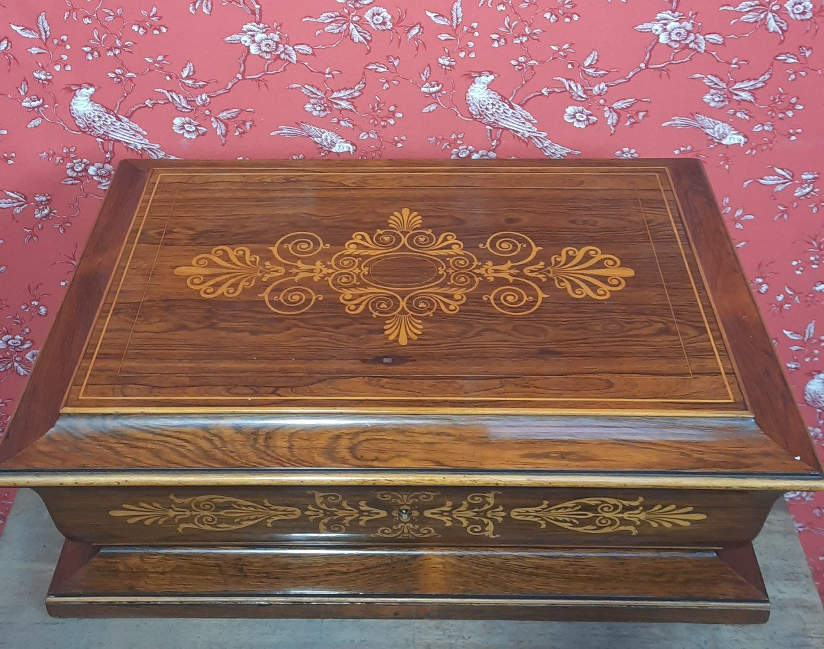 Rosewood Box From The Charles-x XIXth Century-photo-3