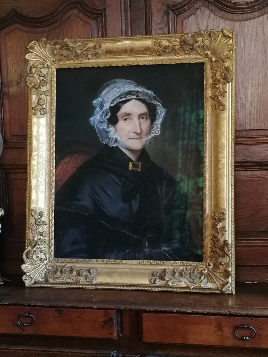 Pastel Représentant Portrait De Caroline De Meslon